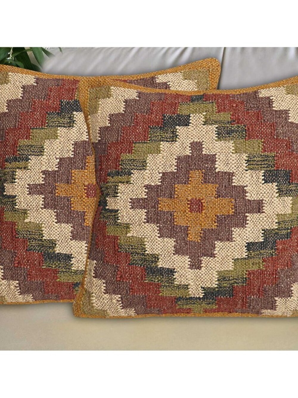 Indian Handmade Decorative Throw Cushion Case 18x18 Inches Square Pillow Case